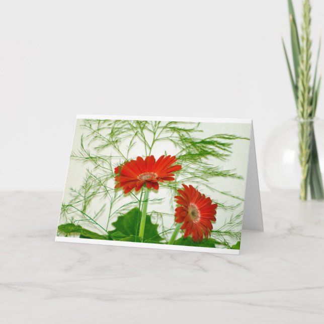 Röd Blommig Kort (Framsida)