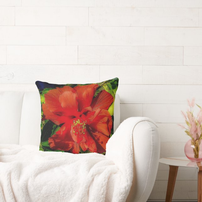 Röd Blommig Kraft Kudde (Soffa)