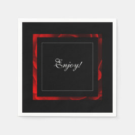 Röd Blommigt, dekormodern Pappersservett