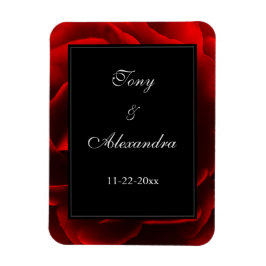 Röd Blommigt, Elegant Magnet