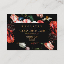 Röd Blommigt för Röd Mörk för bröllopsinbjudningsr Tilläggskort