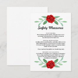 Röd Blommigt Greenery Foliage Safety Measures Card