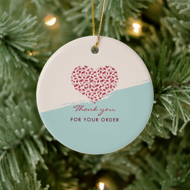 Röd Blommigt Heart-Elegant Tack Julgransprydnad Keramik (Träd)