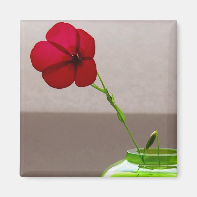 Röd Blommigt Magnet (Framsidan)