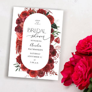 Röd Blommigt, Möhippa Inbjudningar