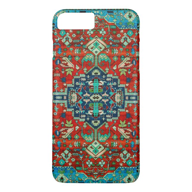 Röd Blommigt Persian Carpet Motive Case-Mate iPhone Skal (Baksida)