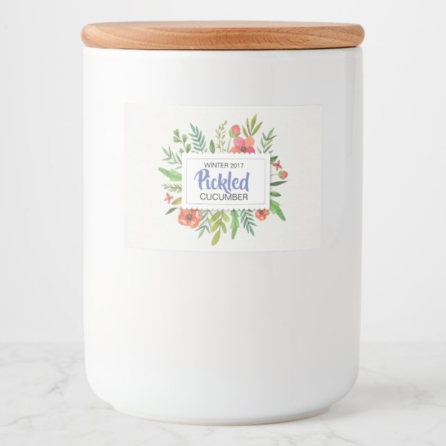 Röd Blommigt Pickled Cumber Mat Etiketter (Framsida)