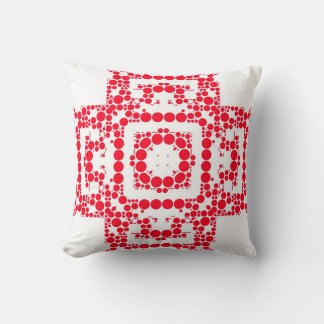 Röd Blommigt Polka dots Sömlös Mönster Art Design Kudde