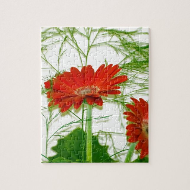 Röd blommigt pussel (Vertikal)