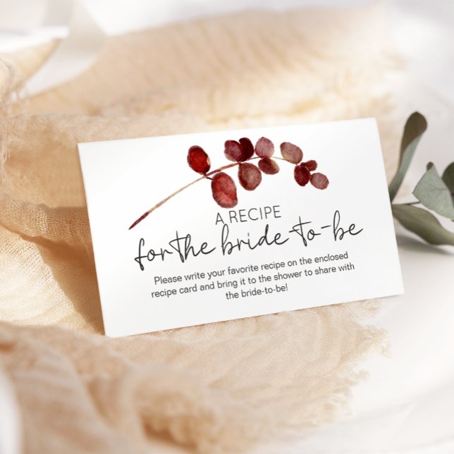 Röd  Blommigt Ro Bröllop Recept Tilläggskort (Skapare uppladdad)