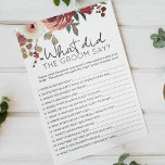 Röd  Blommigt Ro Game skulle säga Flygblad<br><div class="desc">Vad skulle Groom säga möhippa? Vattenfärgad röd och  Blommigt. Matchande objekt för att slutföra din händelsesamling finns i vårt Zazzle-arkiv!</div>