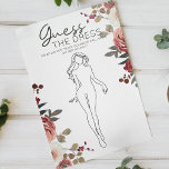 Röd  Blommigt Ro Möhippa Game Game Gissa Dress Flygblad<br><div class="desc">Gissa möhippan. Ge varje gäst ett kort och få dem att gissa vad de tänkor den blivande bruden bära på hennes bröllopsdag. Vattenfärgad röd och  Blommigt. Matchande objekt för att slutföra din händelsesamling finns i vårt Zazzle-arkiv!</div>