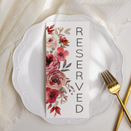 Röd Blommigt Ro reserverad sittplats Meny