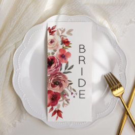 Röd Blommigt Ro reserverad sittplats Meny