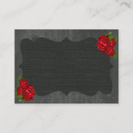 Röd Blommigt Ro Wood Gothic Bröllop Place Cards Placeringskort