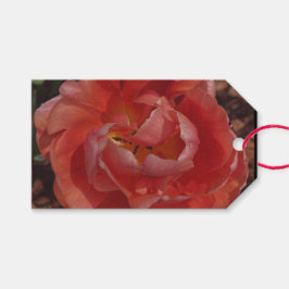 röd blomning  presentetikett