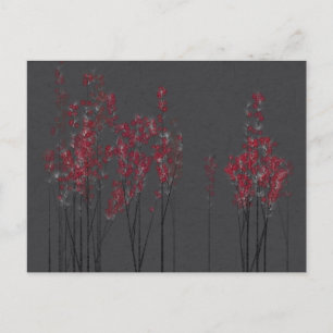 Röd Blomster Skog Postkort Vykort