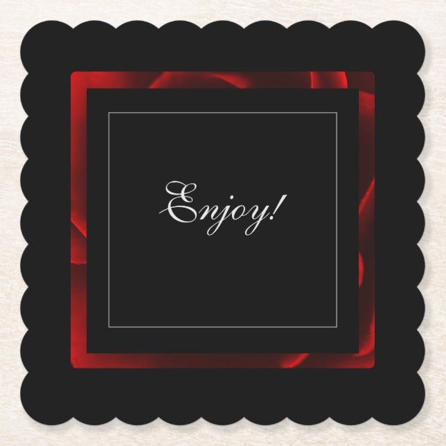 Röd blomsteraccent Modern Underlägg Papper (Framsida)