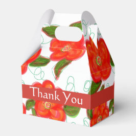 Röd blomsterruta presentaskar