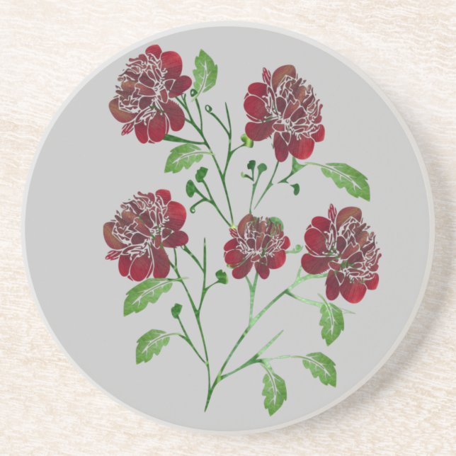 Röd blomsterunderlägg underlägg (Framsidan)