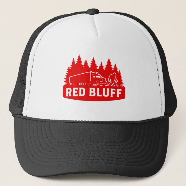 Röd Bluff Bigfoot Lastbil & Skogssilhuett Keps (Framsida)