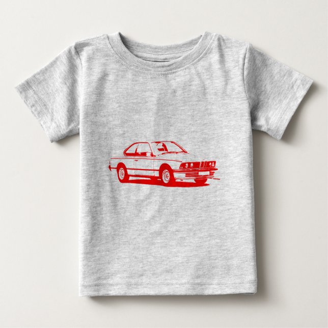 Röd BMW klassiker T Shirt (Framsida)
