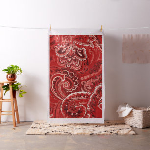 Röd Boho chic Retro Hippy Paisley Bandanna Tyg