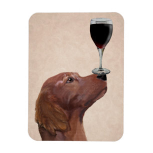 Röd bokstav Hund Au Vin 2 Magnet