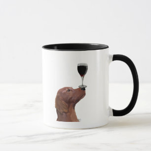 Röd bokstav Hund Au Vin 2 Mugg