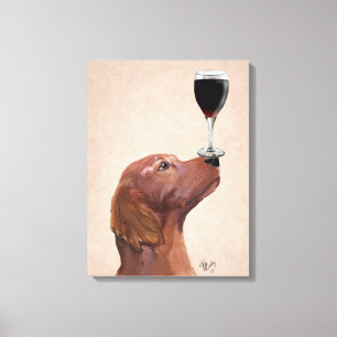 Röd bokstav Hund Au Vin Canvastryck