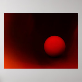 Röd boll på mörkt poster