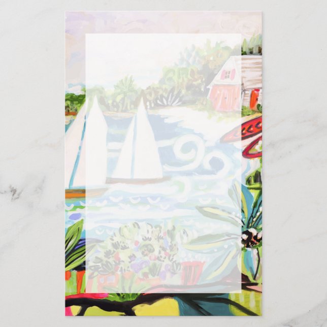 Röd bomull vid Bay II Brevpapper (Framsida)