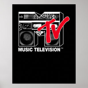 Röd Boombox-grafik för MTV-Logotyp Poster