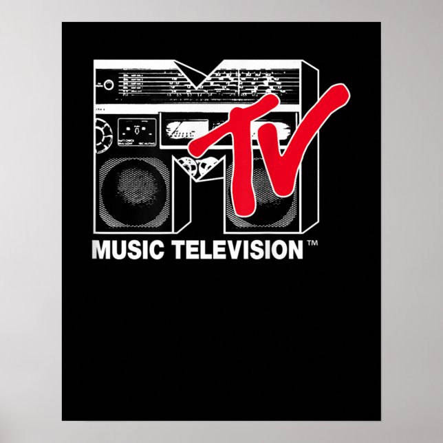 Röd Boombox-grafik för MTV-Logotyp Poster (Framsidan)