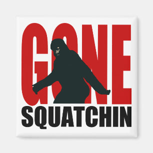 Röd borta Squatchin - som är svart och Magnet