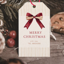 Röd Bow & Randig God Jul