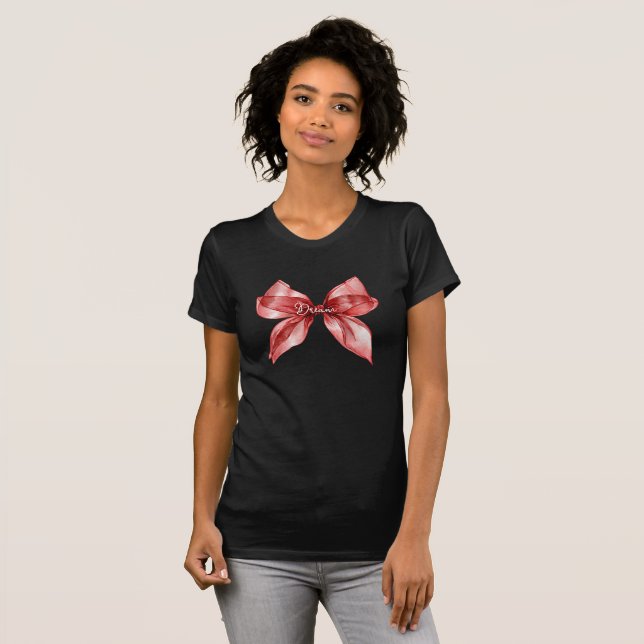 Röd Bow  T Shirt (Hel framsida)