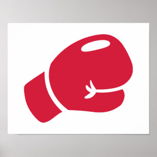 Röd boxninghandske poster