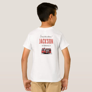 Röd brandbil festdekoration | Anpassad barnkalas T Shirt