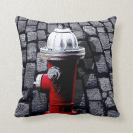 Röd brandpost New York City Kudde