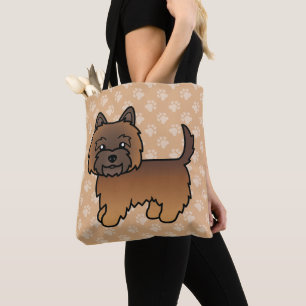 Röd brindle Cairn Terrier Hund Tecknad Illustratio Tygkasse