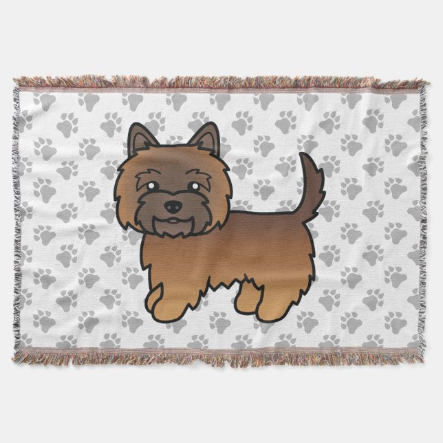 Röd brindle Cairn Terrier Söt Tecknad Hund Filt (Framsidan)