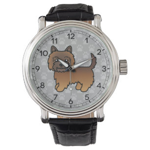 Röd brindle Cairn Terrier Tecknad Hund Armbandsur