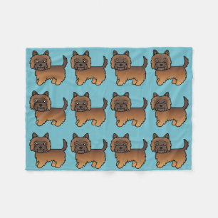Röd brindle Cairn Terrier Tecknad Hund Design Fleecefilt