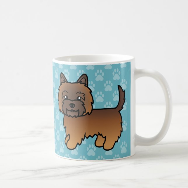 Röd brindle Cairn Terrier Tecknad Hund Kaffemugg (Höger)