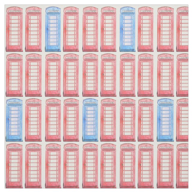 Röd brittisk telefoner tyg (Provkarta)