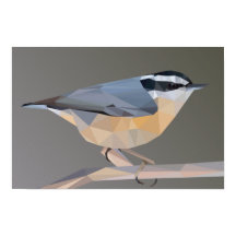 Röd-bröstad liggande landskap Poster