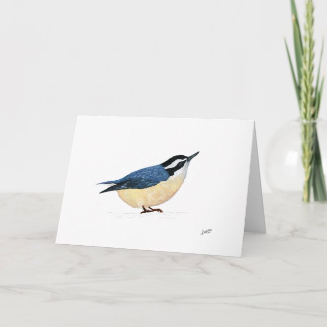 Röd-bröstad nuthatch anteckningskort (Framsida)