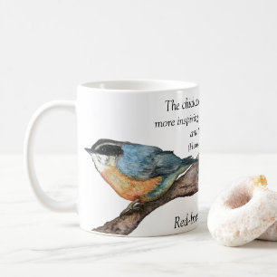 Röd-bröstad nuthatch Thoreau Poetry White Mugg