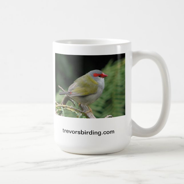 Röd browed finch kaffemugg (Höger)